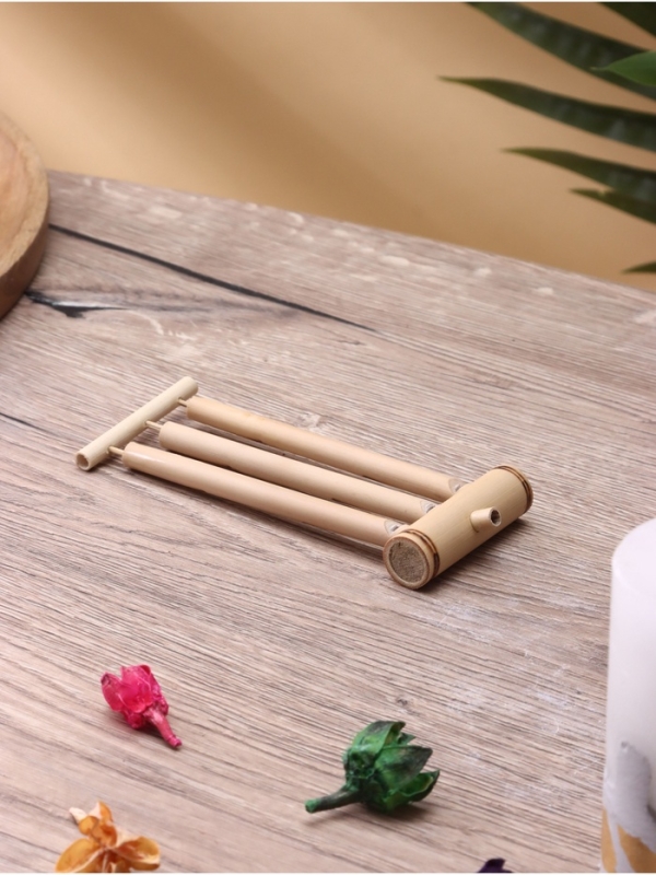 Сувенирный музыкальный инструмент свисток Сувенирный музыкальный инструмент свисток "Тройная флейта с поршнем" бамбук, 15х5х2 см