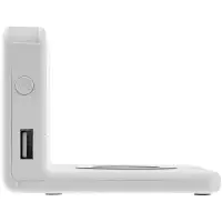 Часы настольные с беспроводным зарядным устройством Pitstop, белые