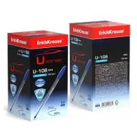 Ручка шариковая ErichKrause U-108 Classic Stick, игольчатый узел 1.0 мм, чернила синие, ультра-мягкое письмо