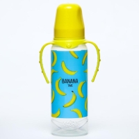 Бутылочка для кормления &laquo;Бананы&raquo;, классическое горло, от0 мес, 250 мл., цилиндр, с ручками