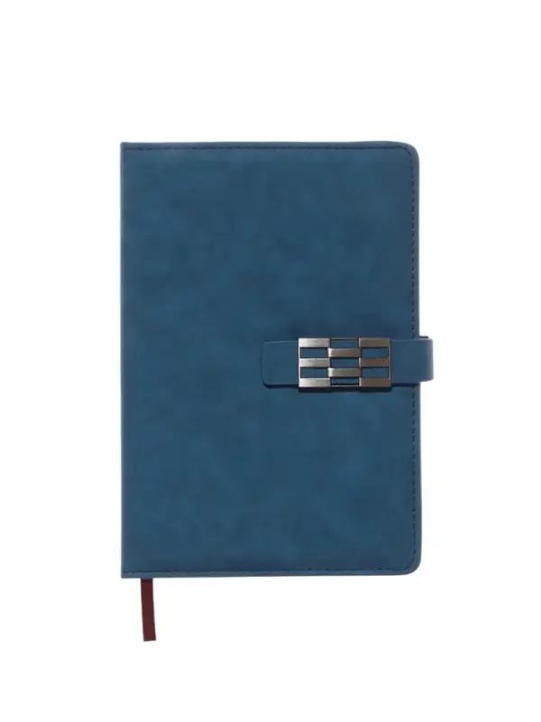 Ежедневник недатированный формат А5, с хлястиком, 112л, линия, пвх, Синий