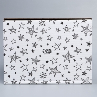 Коробка подарочная сборная, упаковка, &laquo;Звёзды&raquo;, белый, 27 х 21 х 9 см