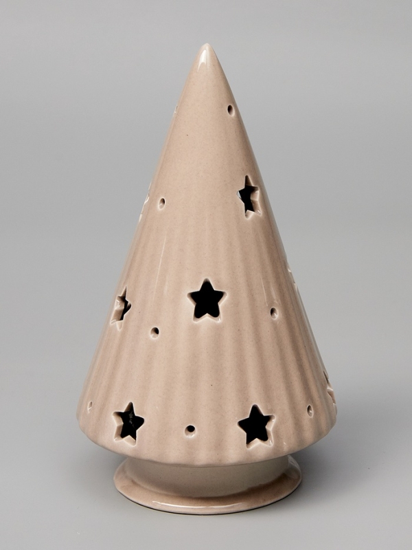 Светодиодная фигура "Елочка бежевая" 16.7х9.7х9.7, 1 LED, LR44x3(в компл.), Т/БЕЛЫЙ