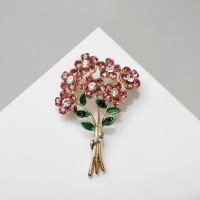 Брошь &laquo;Букет цветов&raquo;, цветная в золоте