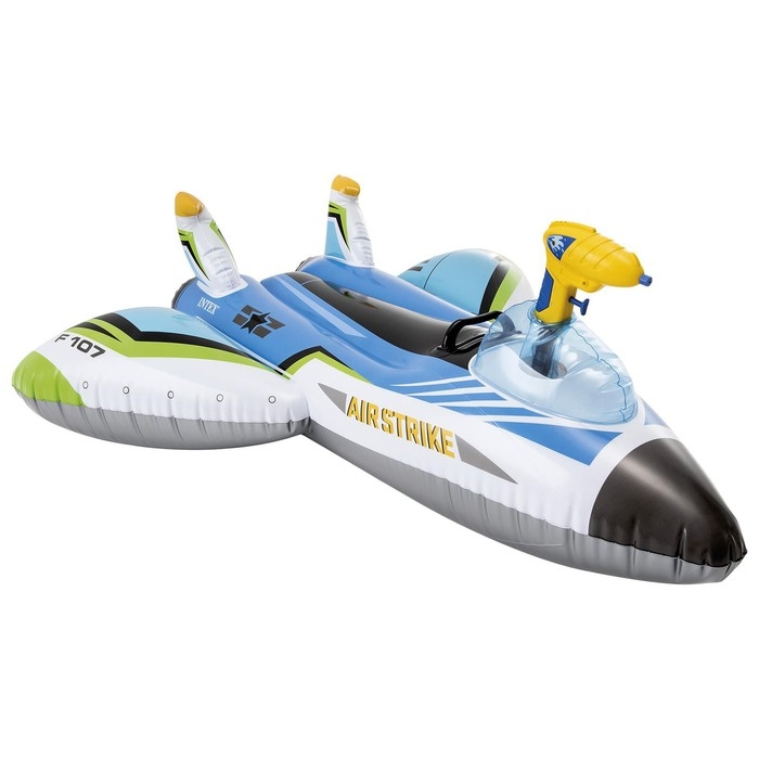 Плот для плавания &laquo;Самолет&raquo;, 117 х 117 см, с водной пушкой, от 3 лет, до 40 кг, 57536NP, цвет МИКС