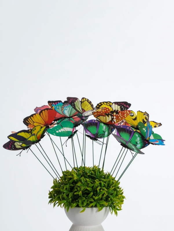 Набор штекеров "Бабочки с блестками" в наборе 20шт, 8,5см