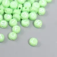 Бусины для творчества пластик "Английские буквы" зелёные набор 20 гр 0,4х0,7х0,7 см