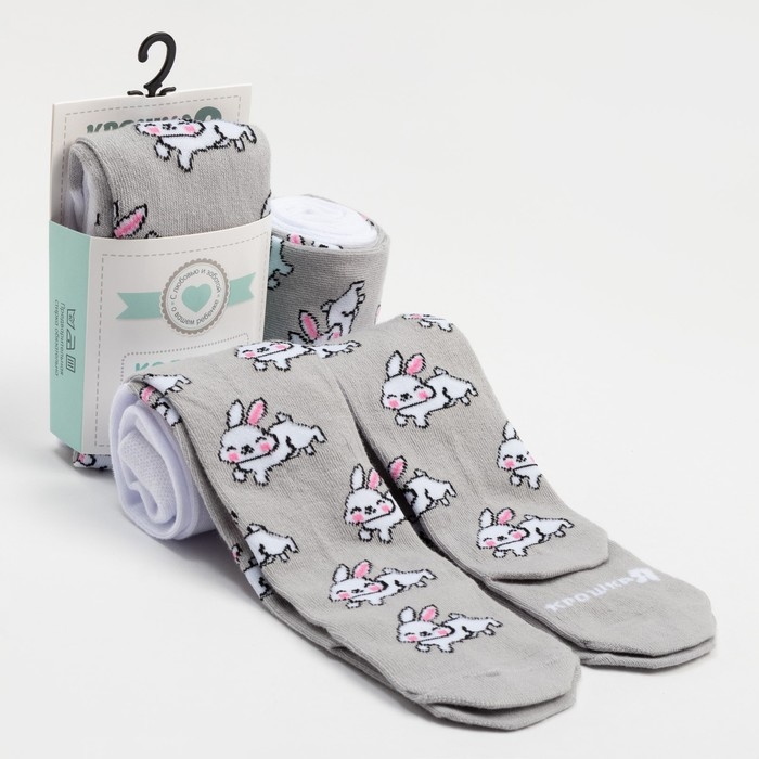 Колготки Крошка Я Колготки Крошка Я "Зайка", серый, рост 86-92 см