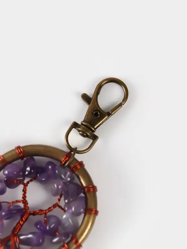 Брелок ловец снов "Великое древо" 19 см, цв. фиолетовый