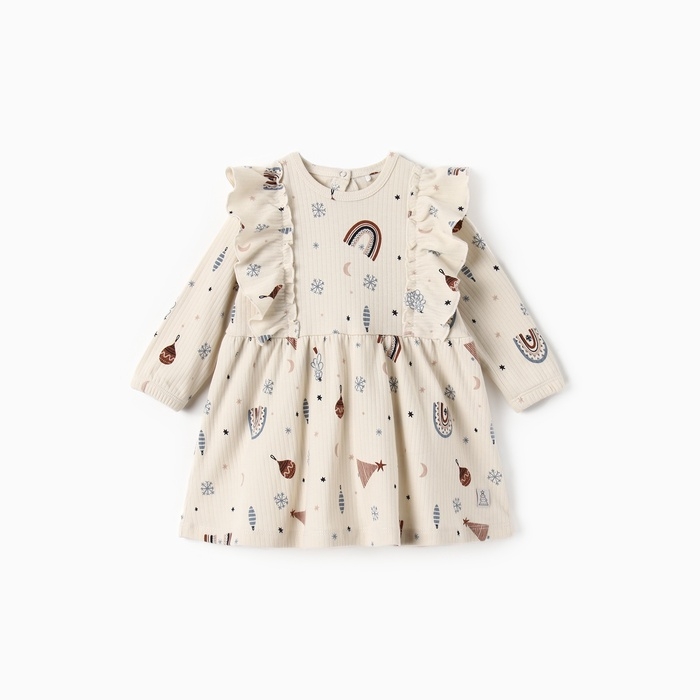 Платье Крошка Я "Новогодние игрушки", рост 68-74 см