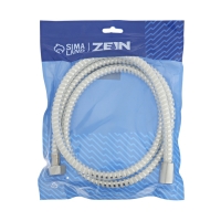 Душевой шланг ZEIN Z02PW, 150 см, с пластиковой конусообразной гайкой, ПВХ, белый