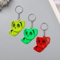 Брелок для ключей светоотражающий на кольце &laquo;Котёнок&raquo;, пластик, 5.5&times;4.5 см, МИКС