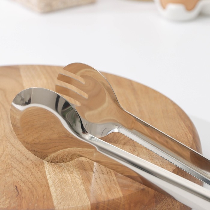 Щипцы кухонные Доляна &laquo;Краски&raquo;, 27,5&times;6,5 см, 201 сталь, цвет красный