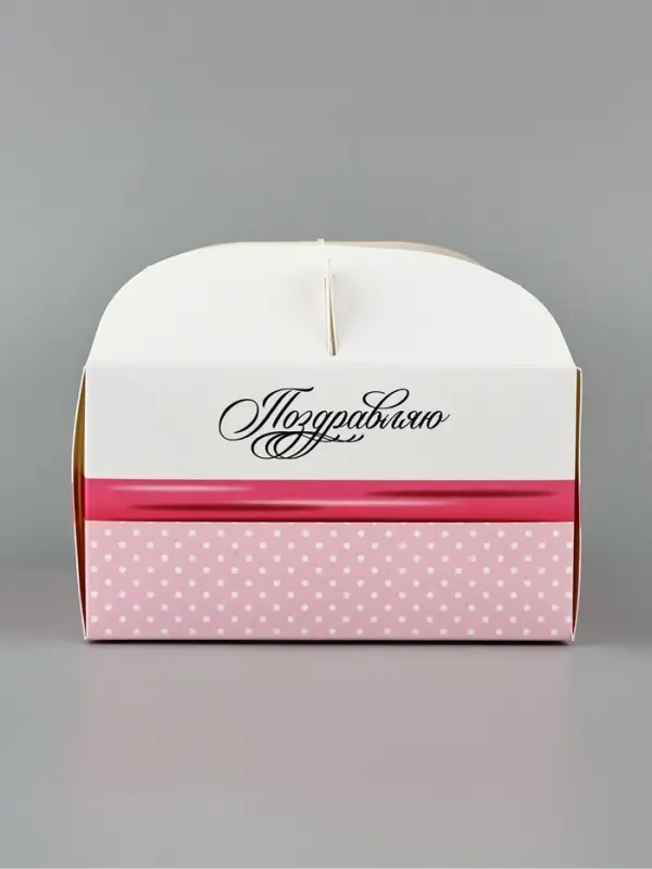 Упаковка для кондитерских изделий, под бенто - торт &laquo;Поздравляю&raquo;, 14&times;14&times;8 см