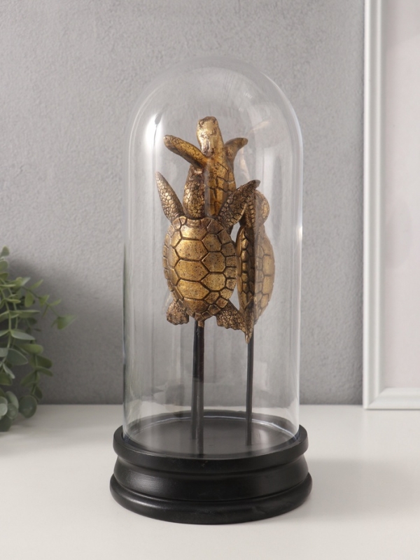 Сувенир полистоун в колбе Сувенир полистоун в колбе "Три черепахи в море" 14х14х30 см