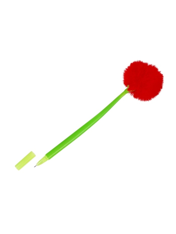 Ручка гелевая-прикол МИКС Меховой шар МИКС (штрихкод на штуке)