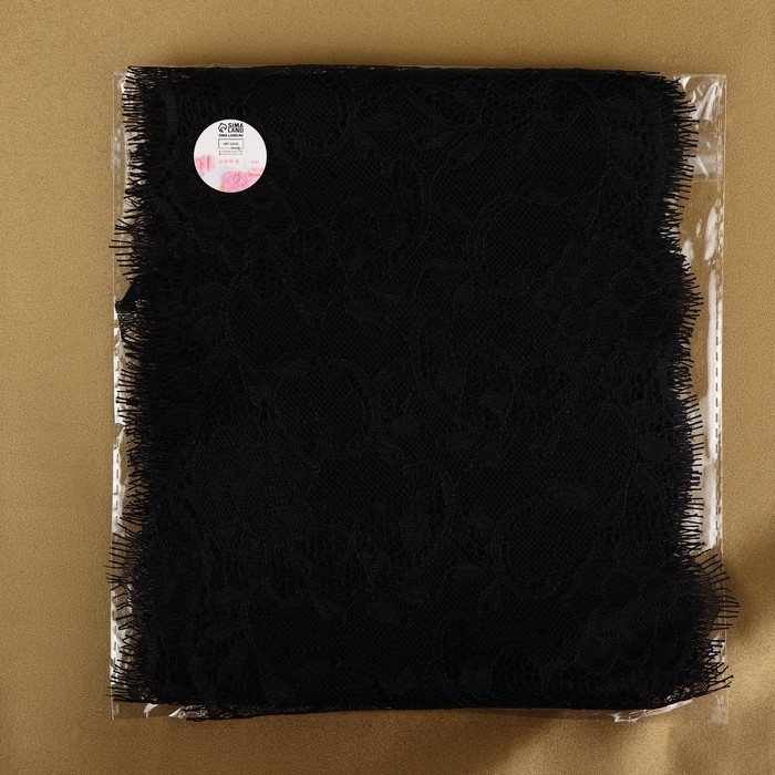 Кружево реснички, 175 мм × 3 ± 0,5 м, цвет чёрный Кружево реснички, 175 мм × 3 ± 0,5 м, цвет чёрный