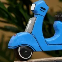 Календарь настольный &laquo;Мопед&raquo;, 14&times;5.5&times;14 см, дерево, синий