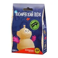 Игрушки в наборе ТМ "Космический песок" зелёный + формочка 150 г. Пакет.