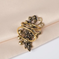 Кольцо для платка &laquo;Ветвь&raquo;, цвет коричневый в чернёном золоте