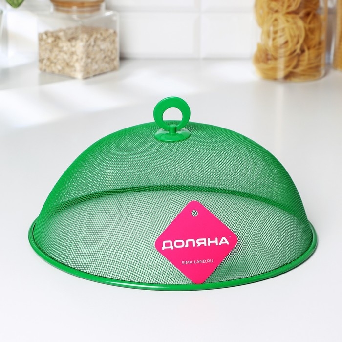 Крышка-сетка для продуктов Доляна &laquo;Вкус&raquo;, d=30 см, зелёная