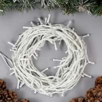 Гирлянда &laquo;Нить&raquo; 10 м, IP44, белая нить, 100 LED, свечение синее, 8 режимов, 220 В