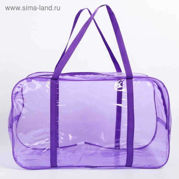 Сумка в роддом, размер 30х50х25 см, ПВХ, цвет прозрачный/фиолетовый, Mum&Baby
