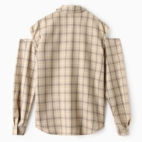 Рубашка женская MINAKU: Casual Collection цвет бежевый в клетку, р-р 44 Рубашка женская MINAKU: Casual Collection цвет бежевый в клетку, р-р 44