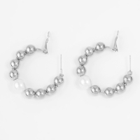 Серьги-кольца &laquo;Окружение&raquo; грозди, цвет серебро, d=5,7