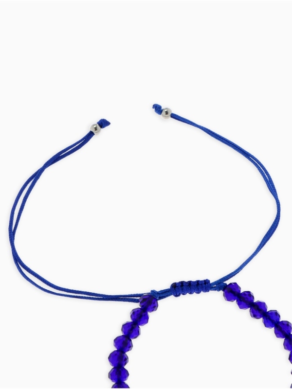 Браслет-оберег &laquo;Рука счастья Хамса&raquo; хрусталики, цвет синий с серебром, d=8 см