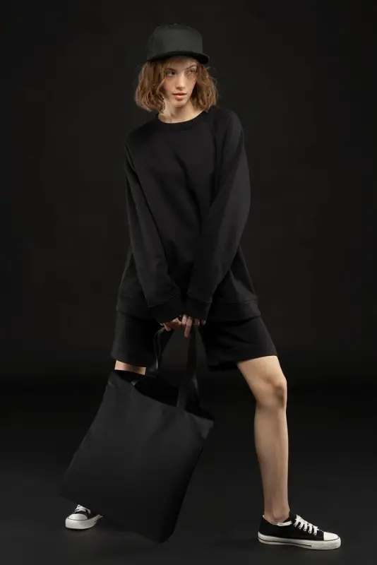 Шопер B5, черный с черными ручками