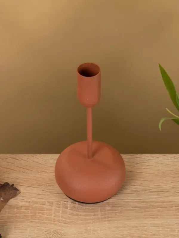 Подсвечник на 1 свечу текстурный "Терракота" 8х8х15,5 см