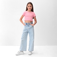 Футболка для девочки MINAKU, цвет розовый, рост 140 см Футболка для девочки MINAKU, цвет розовый, рост 140 см