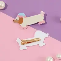 Зажим для волос "Мультизаврик" (набор 2 шт) собака в шапке, 7 см