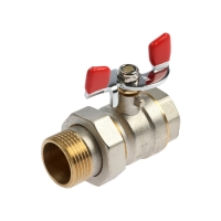 Кран шаровой STT, 1", с американкой, никелированная латунь Кран шаровой STT, 1", с американкой, никелированная латунь