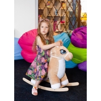 Качалка &laquo;Лошадка: Звёздочка&raquo;, музыкальная, цвет бежевый, цвет звёзд МИКС