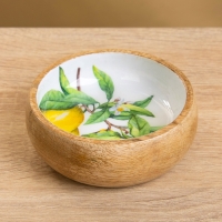 Набор розеток на подносе "Лимоны" (3 шт) дерево манго 33,5х13х6,5 см