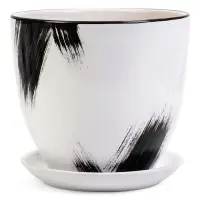 Набор горшков цветочный поддоном 4 шт 0,4 / 1 / 2,5 / 5 л керамика, Штрих