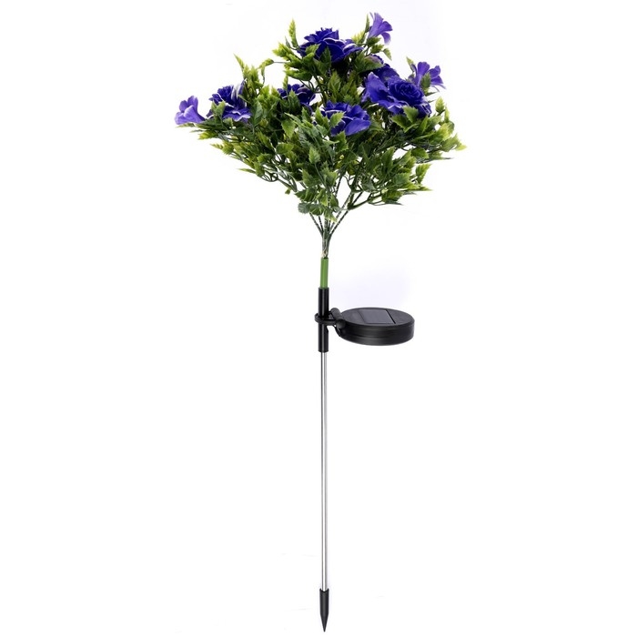 Садовый светильник на солнечной батарее &laquo;Кустовая роза&raquo;, 62 см, 28 LED, свечение тёплое белое