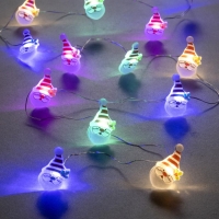 Гирлянда «Нить» 2 м роса с насадками «Дед Мороз», IP20, серебристая нить, 20 LED, 2 режима, батарейки ААх2 (нет в комплекте), свечение мульти Гирлянда «Нить» 2 м роса с насадками «Дед Мороз», IP20, серебристая нить, 20 LED, 2 режима, батарейки ААх2 (нет в комплекте), свечение мульти