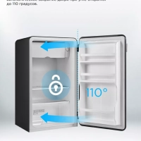 Холодильник MDRD142SLF30, черный, однокамерный, 93 л, ретро