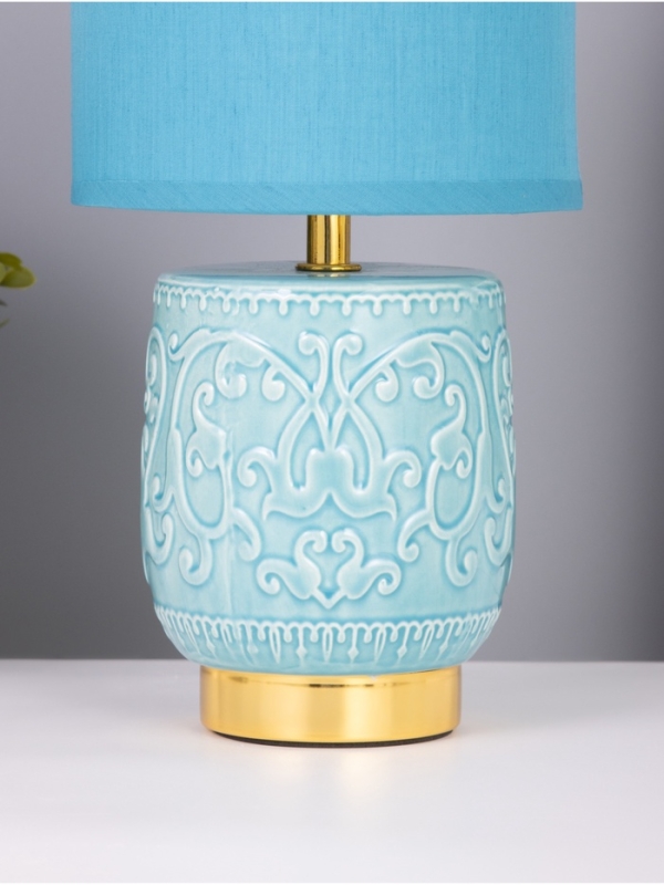 Лампа настольная "Юдзу" 1х40Вт Е14 голубой 15х15х30см