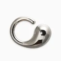 Кольцо пластик "Капля Бо", р-р 17, цвет серебро