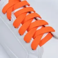 Шнурки для обуви, пара, плоские, 12 мм, 120 см, оранжевые, неоновые