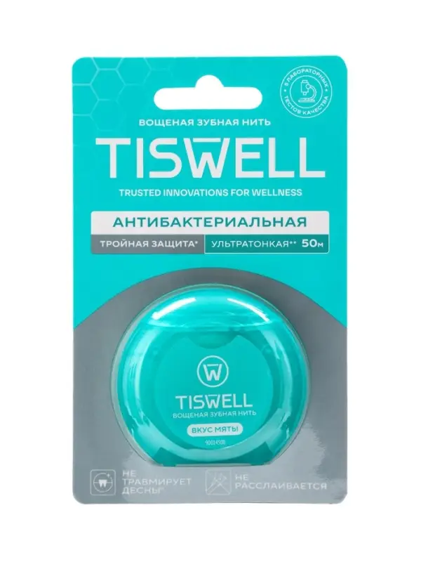 Зубная нить вощеная Мята 50 м