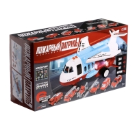 АВТОГРАД Парковка "Пожарный патруль", 6 машин, свет, звук, дым