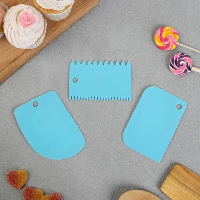 Шпатели кондитерские, набор &laquo;Море&raquo; 11,5&times;8 см, 11.2&times;6.5 см, 10&times;7 см, 3 шт