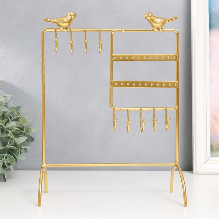 Сувенир металл подставка для украшений Сувенир металл подставка для украшений "Две птички" золото 20х10х26 см