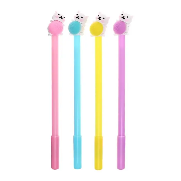 Ручка - прикол гелевая Calligrata &laquo;Котенок с клубком&raquo;, МИКС