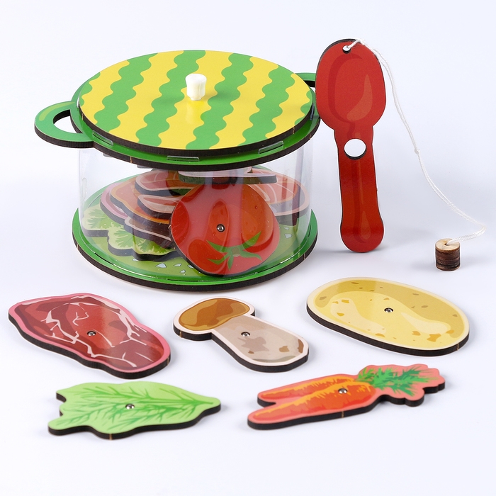 Разивающая игра сортер &laquo;Кастрюля с овощным супом&raquo;